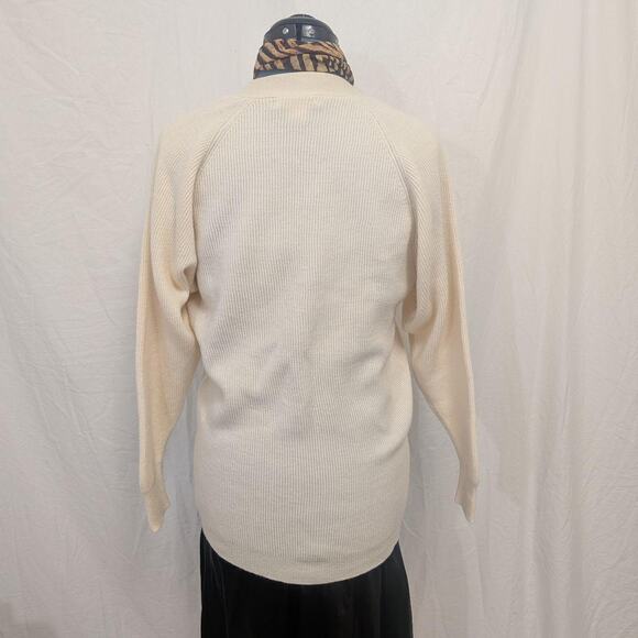 Nordstrom Town Square Ribbed Knit 100% Merino Wool Cardigan, Size M - Picture 3 of 8